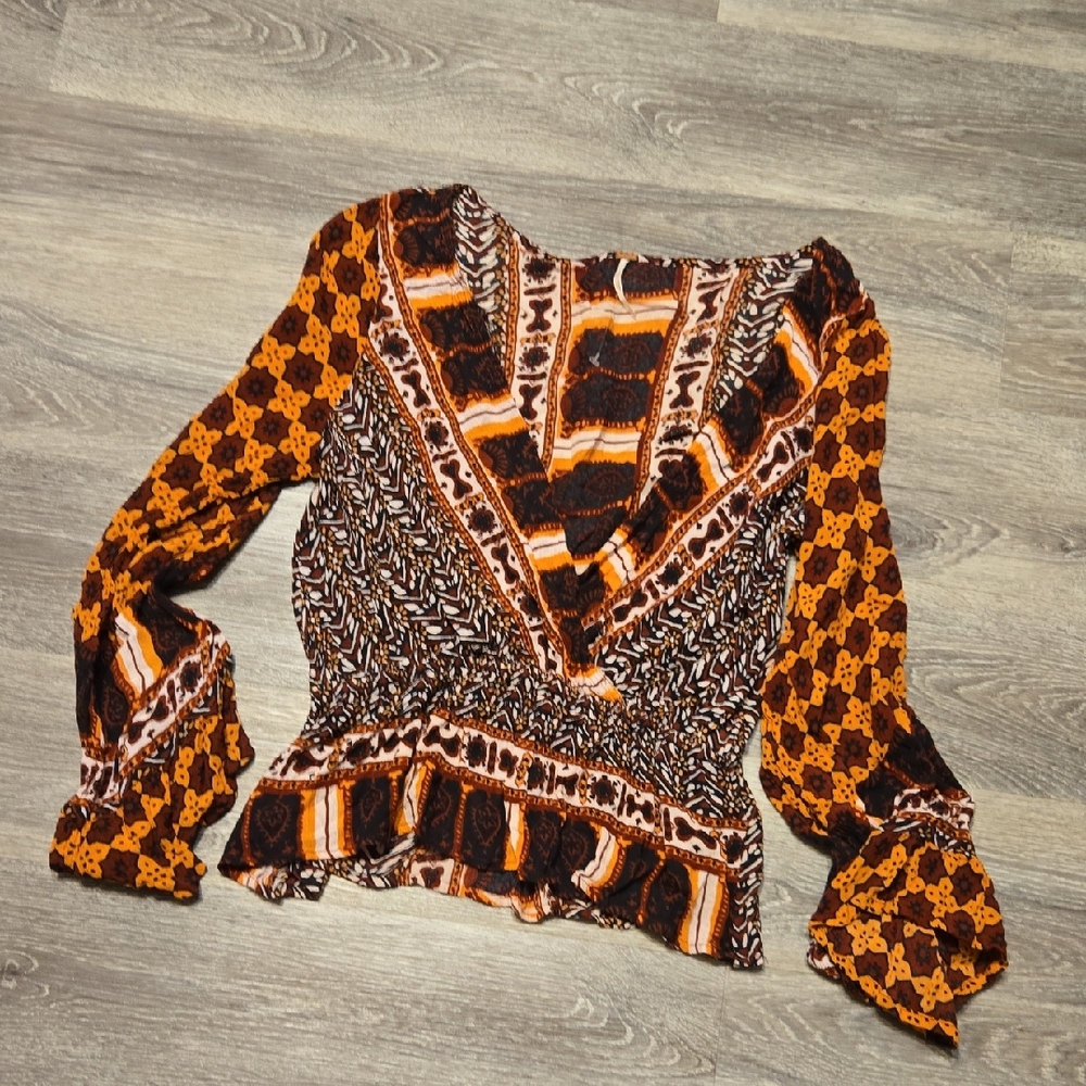 Free People Rosalie Wrap Top Sz Large